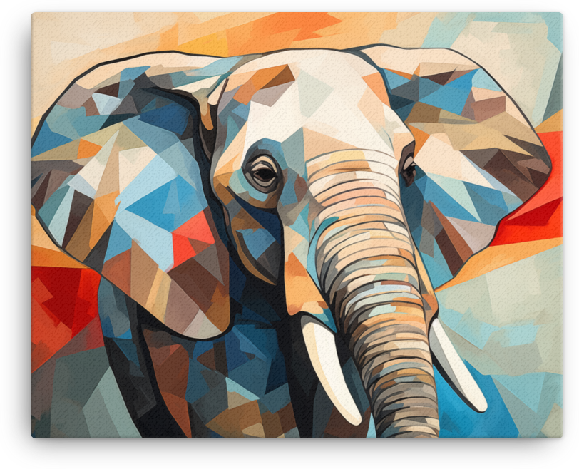 Geometric Splendor Elephant Canvas Wall Art
