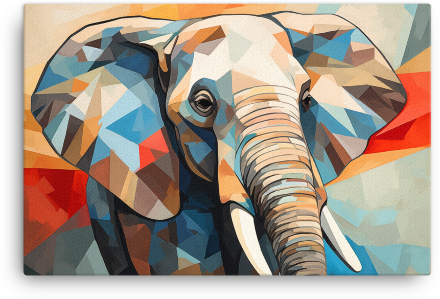 Geometric Splendor Elephant Canvas Wall Art
