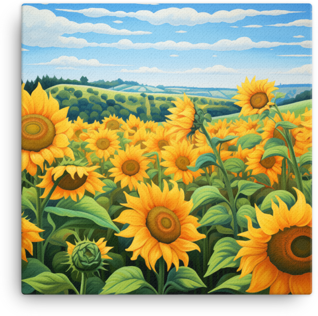 Golden Sunflower Fields Canvas Wall Art wall art