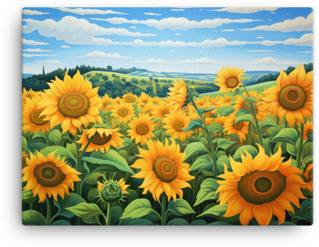 Golden Sunflower Fields Canvas Wall Art wall art