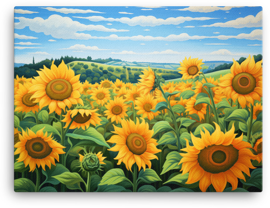 Golden Sunflower Fields Canvas Wall Art wall art