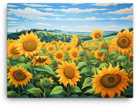 Golden Sunflower Fields Canvas Wall Art wall art