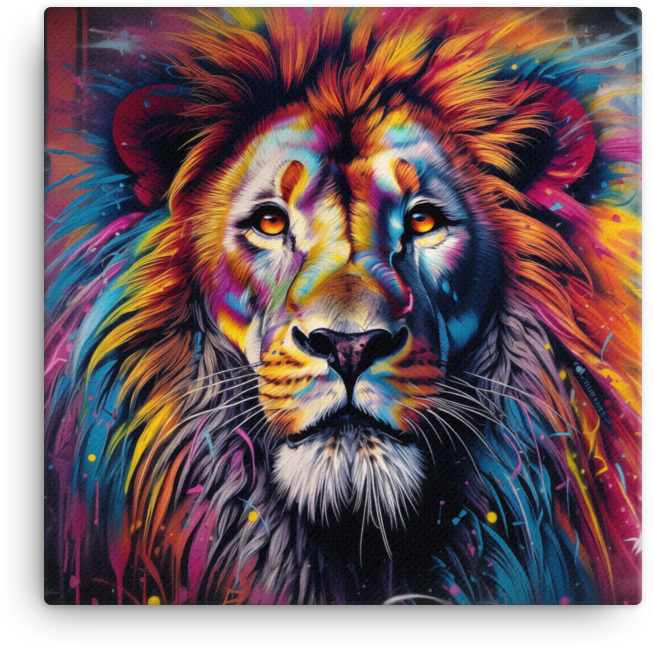 Graffiti Splendor Lion Canvas Wall Art