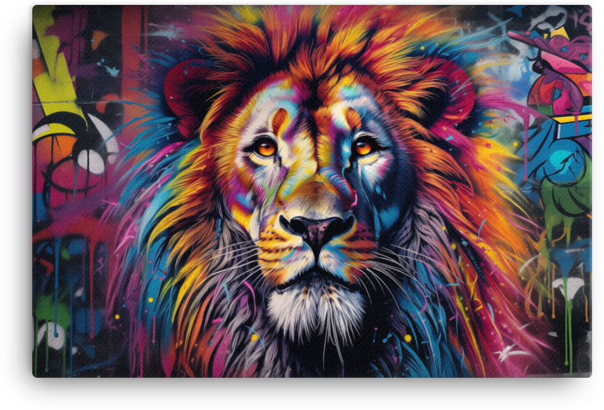Graffiti Splendor Lion Canvas Wall Art