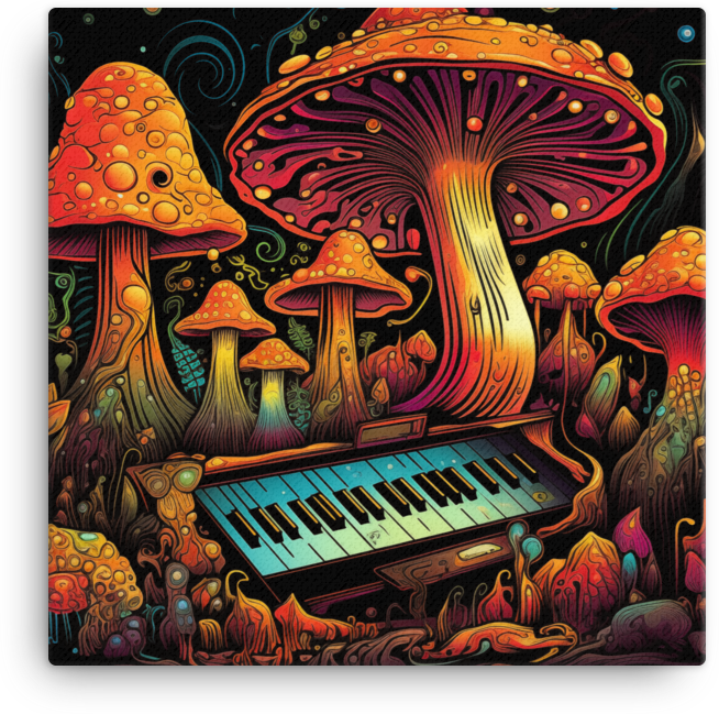 Harmonic Mushroom Melodies Canvas