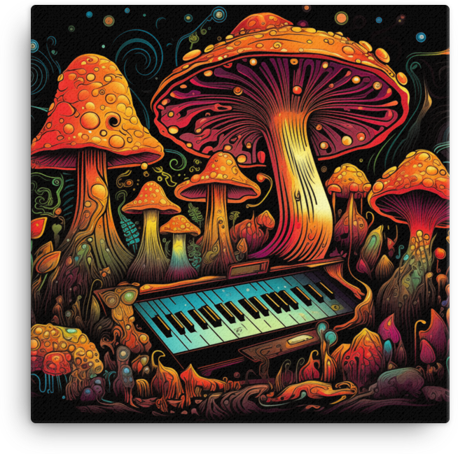 Harmonic Mushroom Melodies Canvas