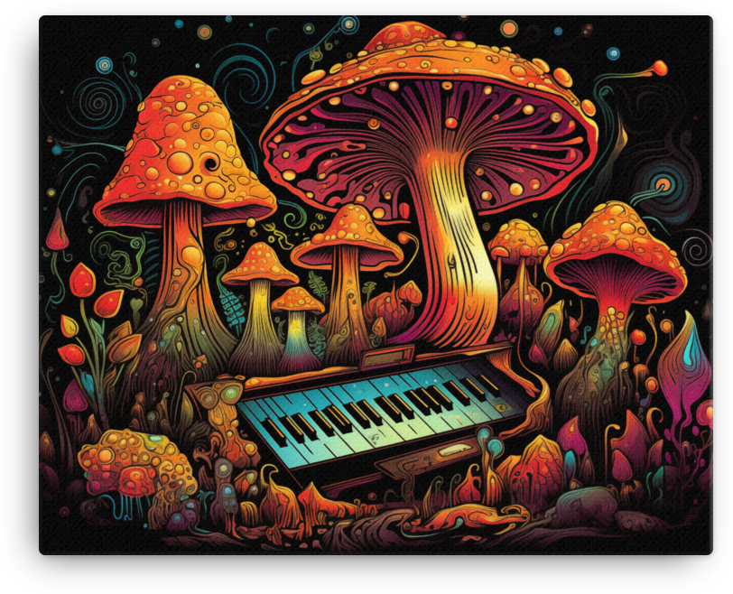 Harmonic Mushroom Melodies Canvas
