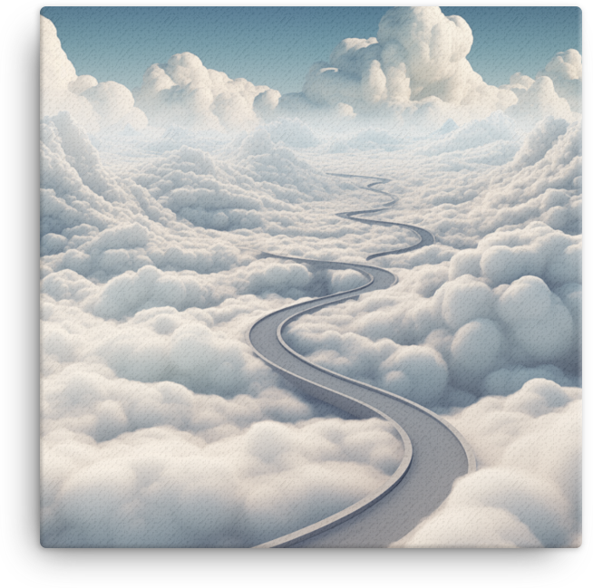 Highway to Heaven Through Clouds Canvas