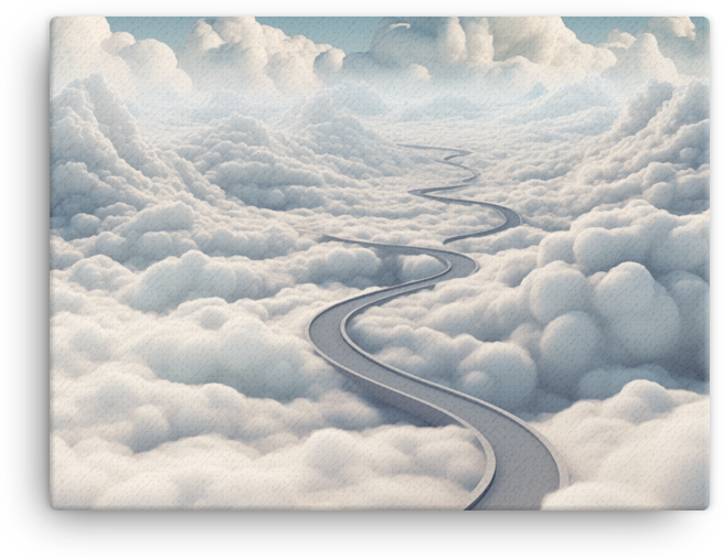 Highway to Heaven Through Clouds Canvas