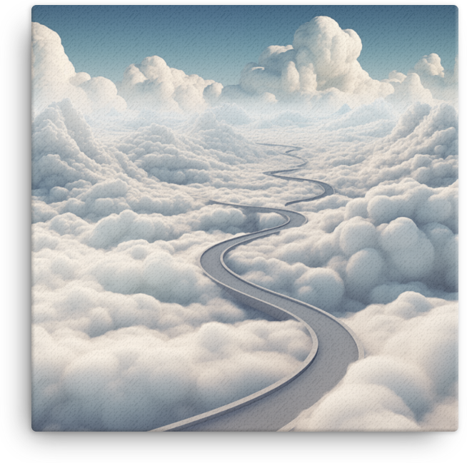 Highway to Heaven Through Clouds Canvas