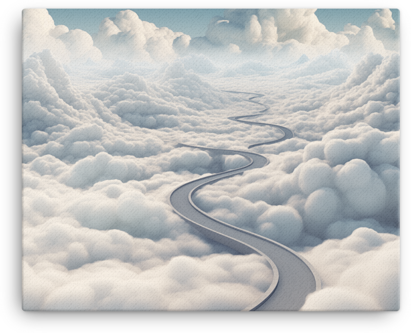 Highway to Heaven Through Clouds Canvas
