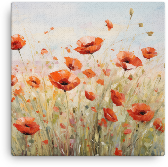 Impressionist Poppy Field Canvas Wall Art wall art