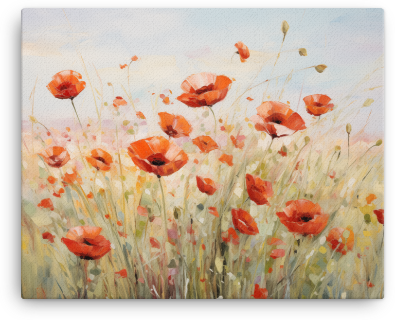 Impressionist Poppy Field Canvas Wall Art wall art
