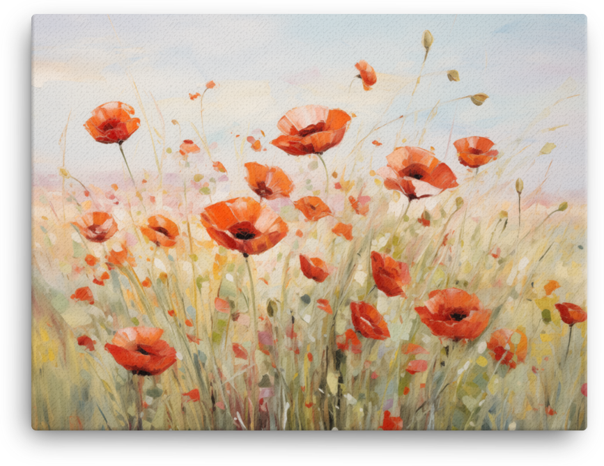 Impressionist Poppy Field Canvas Wall Art wall art