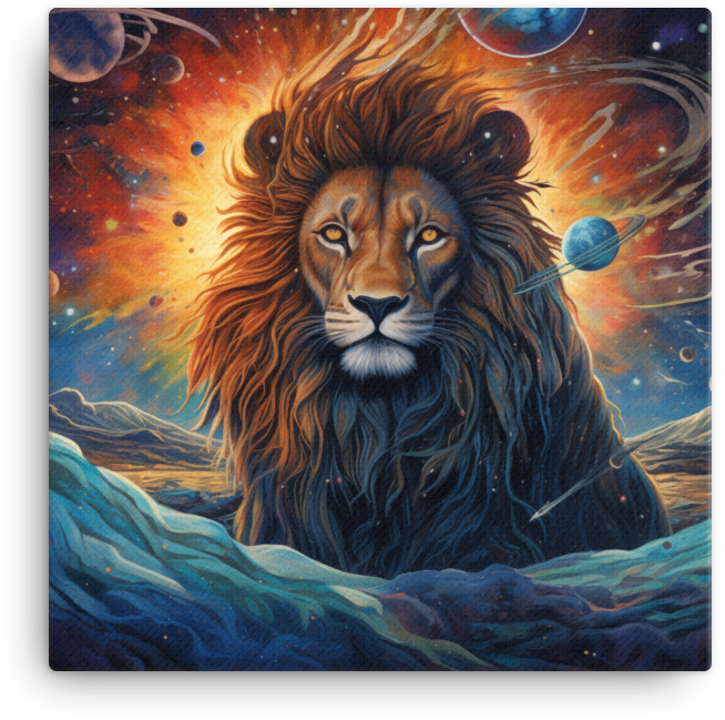 Interstellar Lion Overlook Canvas Wall Art