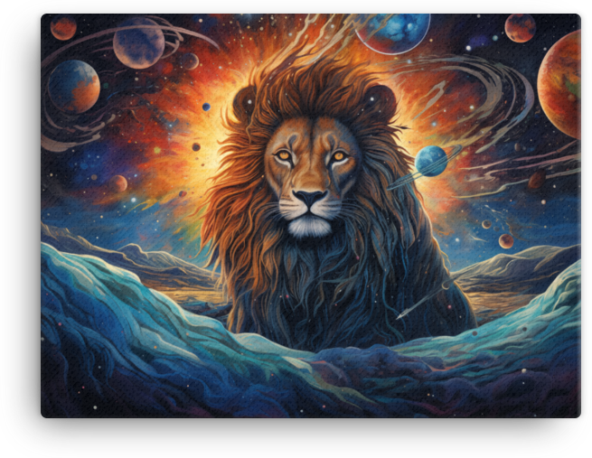 Interstellar Lion Overlook Canvas Wall Art