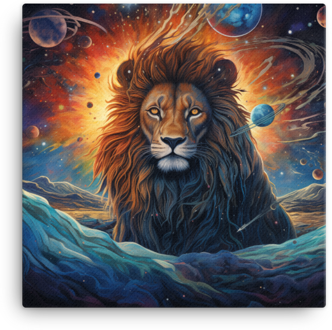 Interstellar Lion Overlook Canvas Wall Art