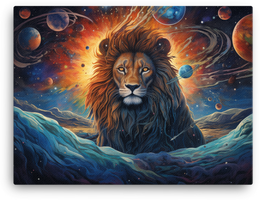 Interstellar Lion Overlook Canvas Wall Art
