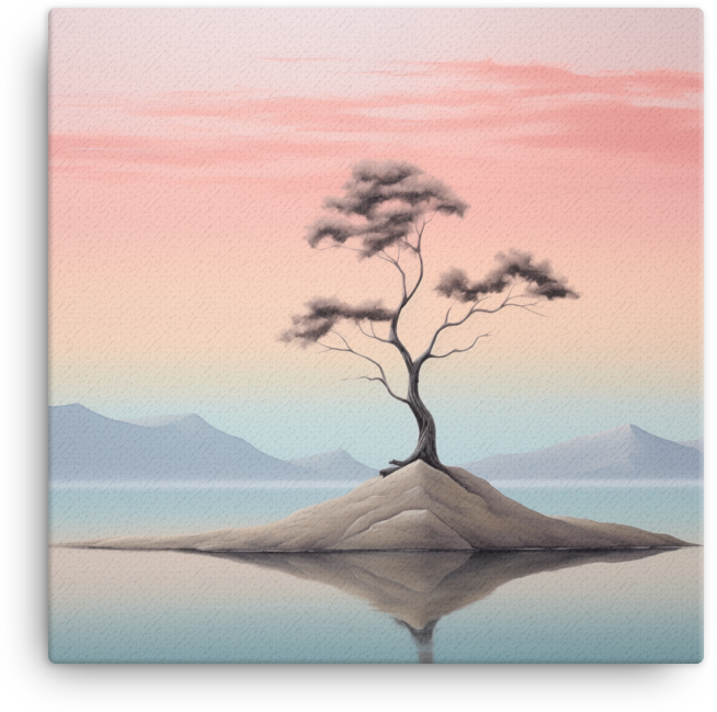 Isolated Serenity Tree Canvas wall art