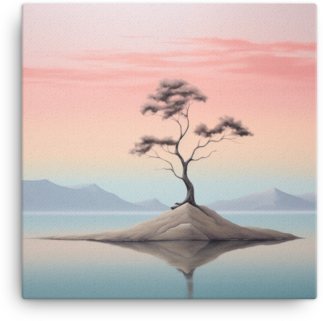 Isolated Serenity Tree Canvas wall art
