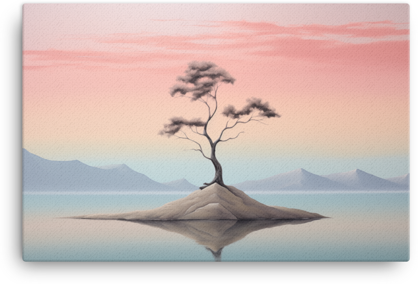 Isolated Serenity Tree Canvas wall art