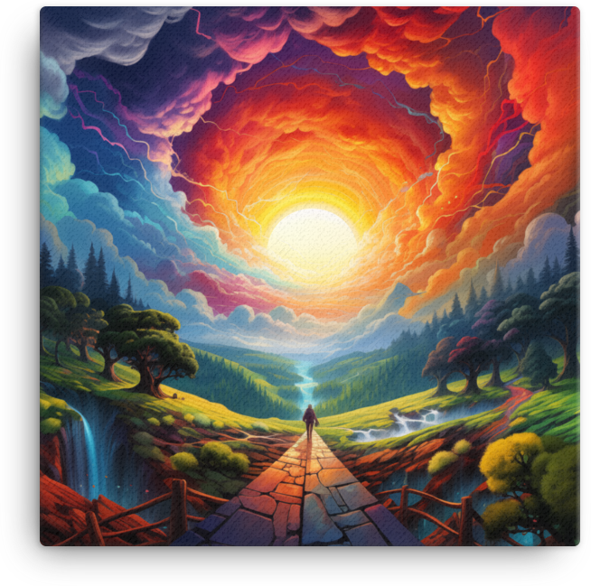 Journey to Enlightenment Sunset Canvas