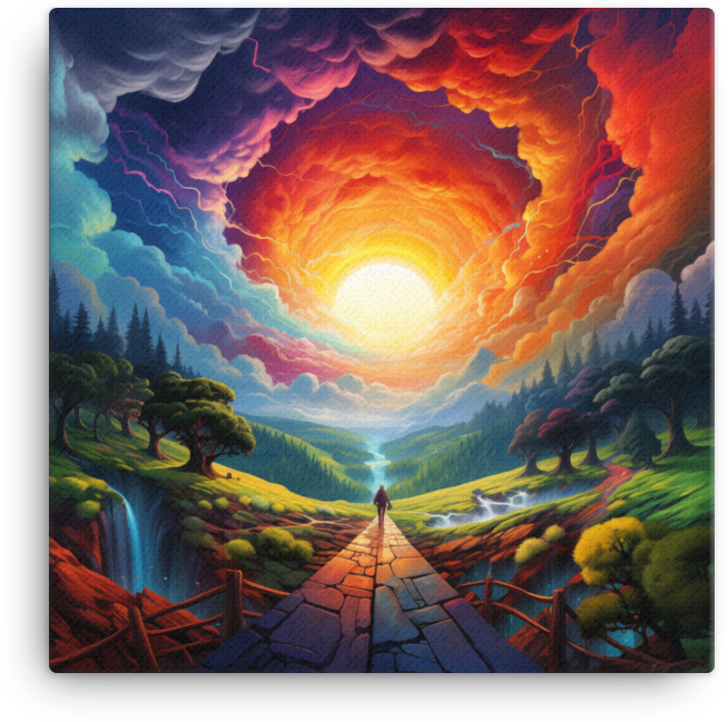 Journey to Enlightenment Sunset Canvas