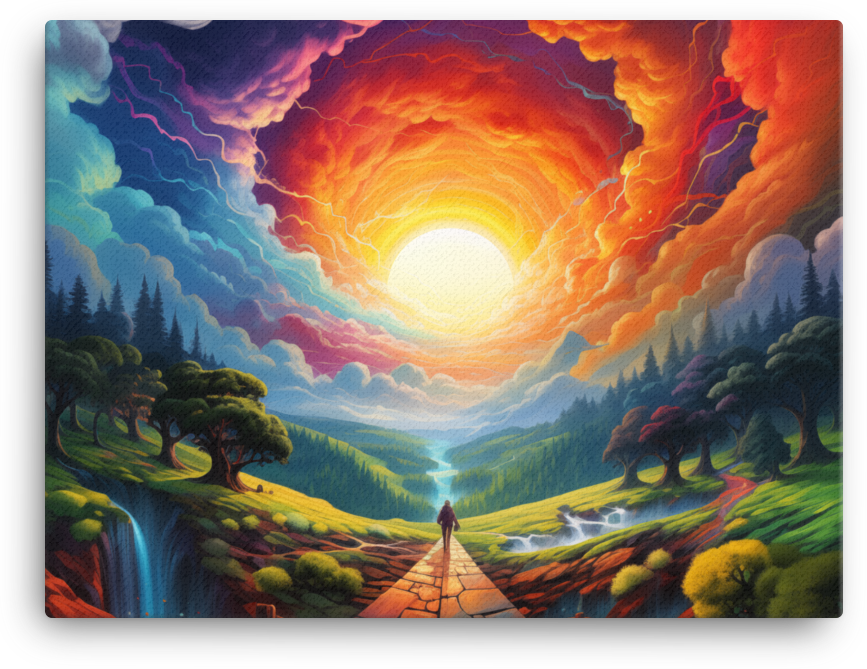 Journey to Enlightenment Sunset Canvas
