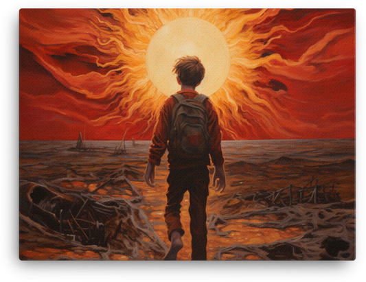 Journey to the Unknown: Fiery Horizon Canvas