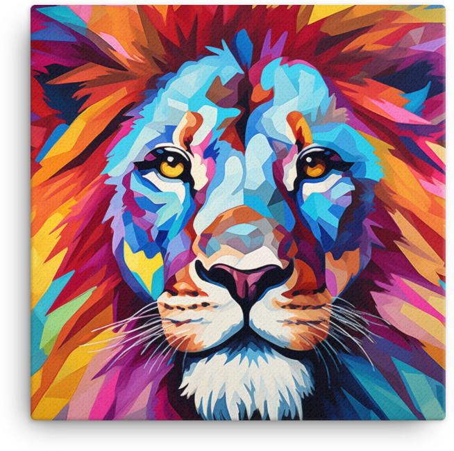 Kaleidoscope Dream Lion Canvas Wall Art