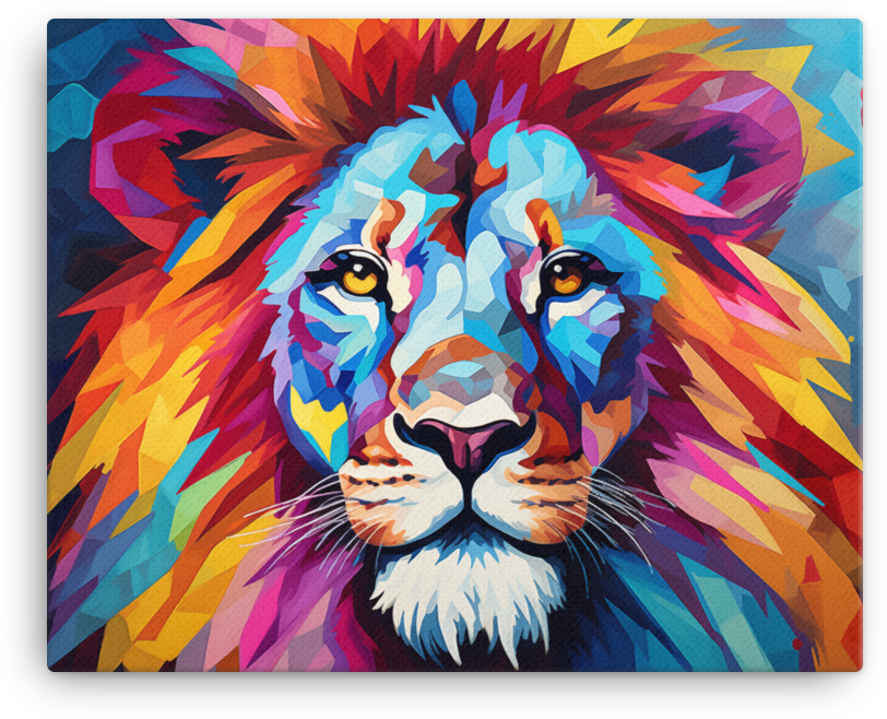 Kaleidoscope Dream Lion Canvas Wall Art