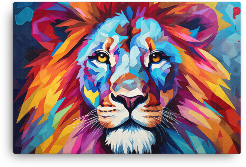 Kaleidoscope Dream Lion Canvas Wall Art