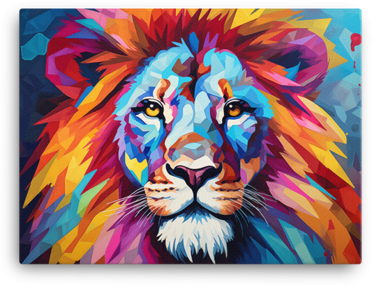 Kaleidoscope Dream Lion Canvas Wall Art