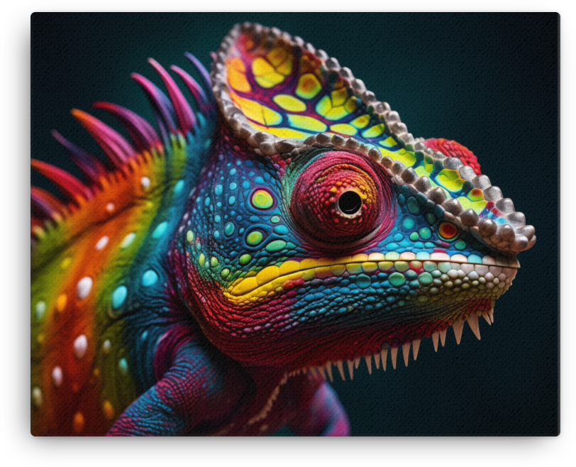 Kaleidoscopic Chameleon Encounter Canvas
