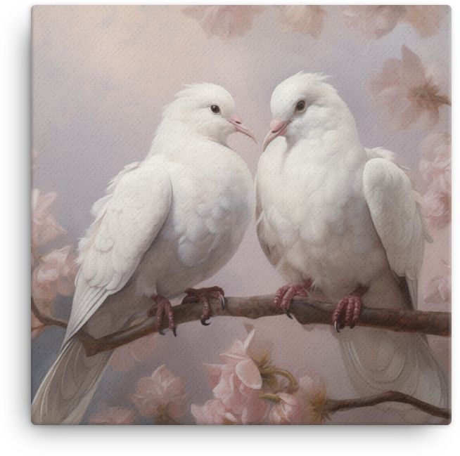 Lovebirds Canvas Wall Art