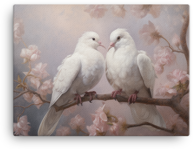 Lovebirds Canvas Wall Art