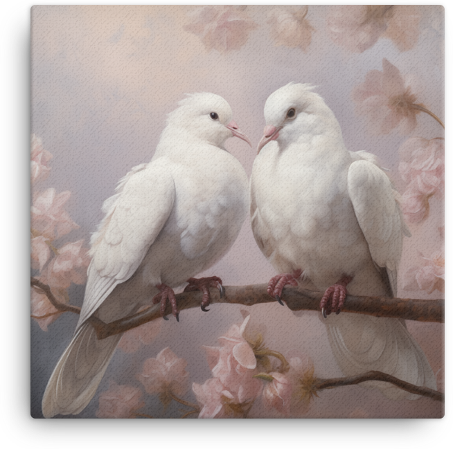 Lovebirds Canvas Wall Art