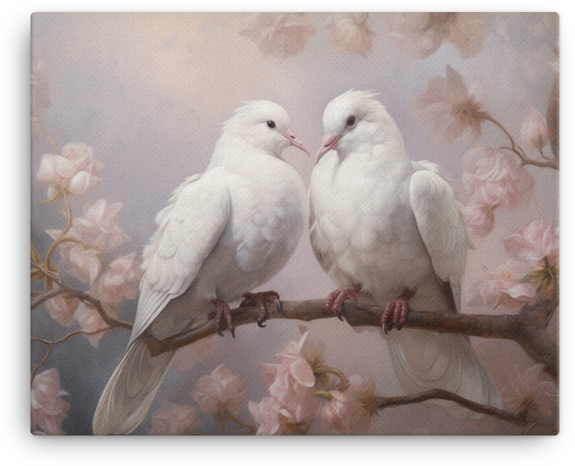 Lovebirds Canvas Wall Art