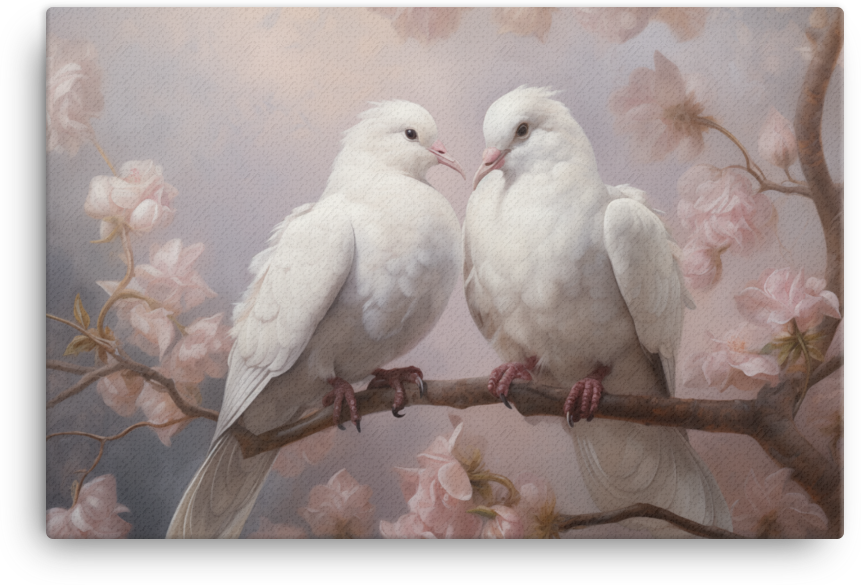 Lovebirds Canvas Wall Art