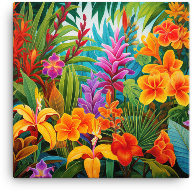 Lush Floral Paradise Canvas Wall Art wall art