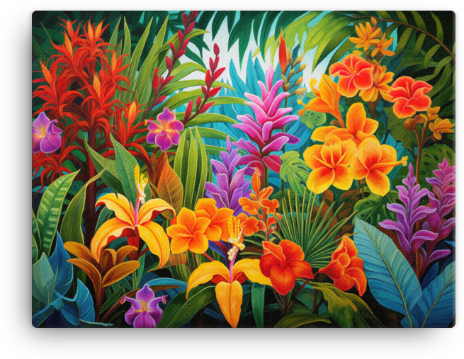 Lush Floral Paradise Canvas Wall Art wall art