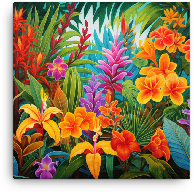 Lush Floral Paradise Canvas Wall Art wall art
