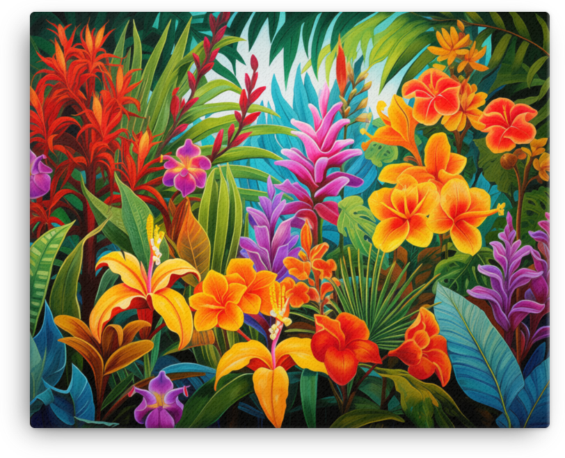 Lush Floral Paradise Canvas Wall Art wall art