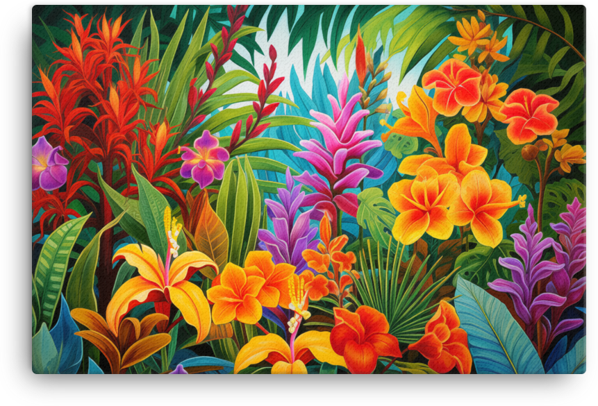 Lush Floral Paradise Canvas Wall Art wall art