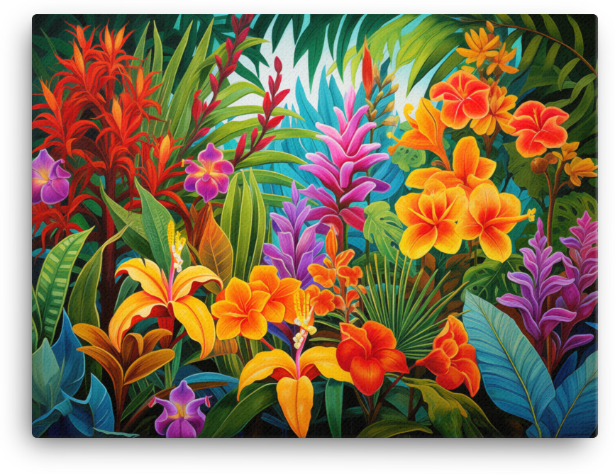 Lush Floral Paradise Canvas Wall Art wall art
