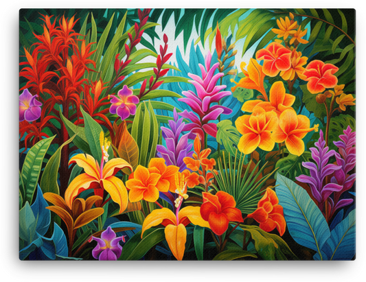 Lush Floral Paradise Canvas Wall Art wall art