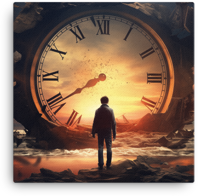 Man before the Shattered Time Canvas