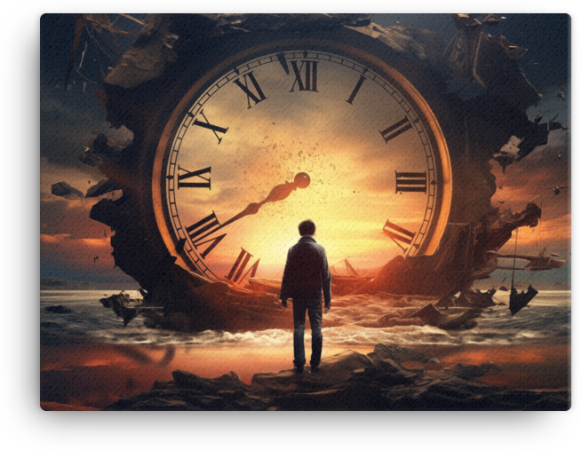 Man before the Shattered Time Canvas