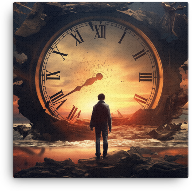Man before the Shattered Time Canvas