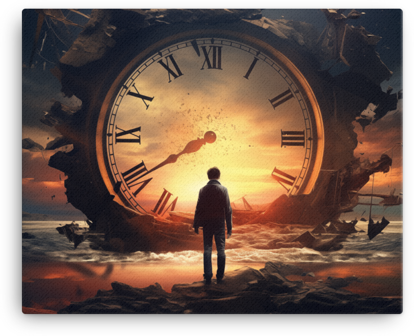 Man before the Shattered Time Canvas
